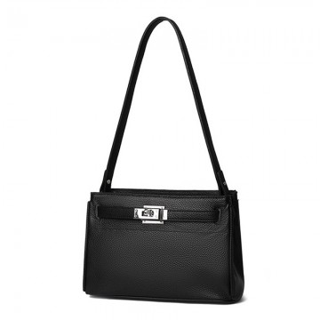 Женская кожаная сумка через плечо Jill черная фото