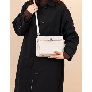 Женская кожаная сумка через плечо Jill молочная