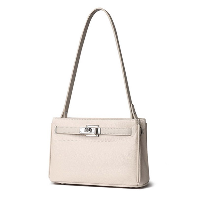 Жіноча шкіряна сумка через плече Jill молочна - 4 фото