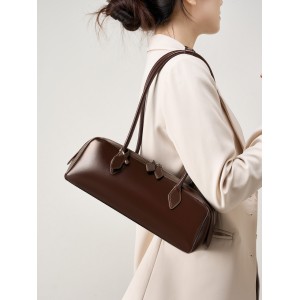 Жіноча шкіряна сумка багет Melody темно-коричнева