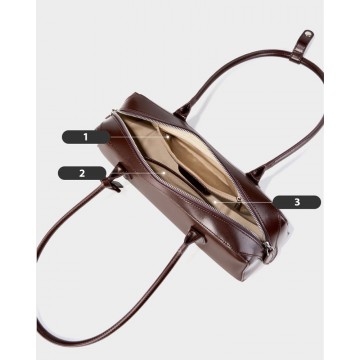 Женская кожаная сумка багет Melody темно-коричневая фото