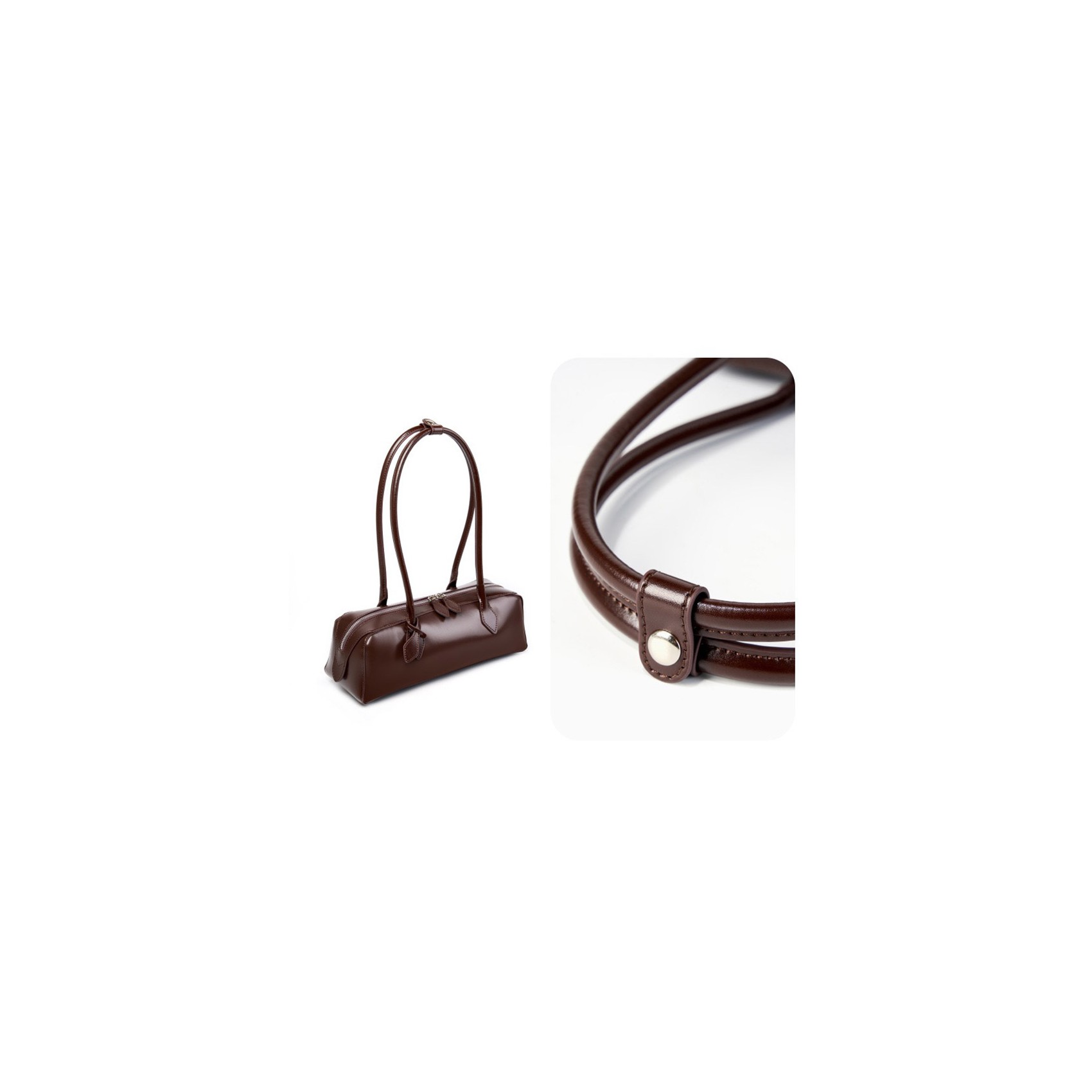 Жіноча шкіряна сумка багет Melody темно-коричнева