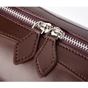 Жіноча шкіряна сумка багет Melody темно-коричнева фото