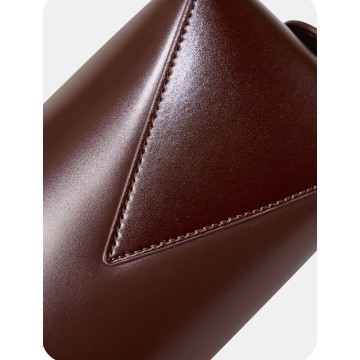 Женская кожаная сумка багет Melody темно-коричневая фото