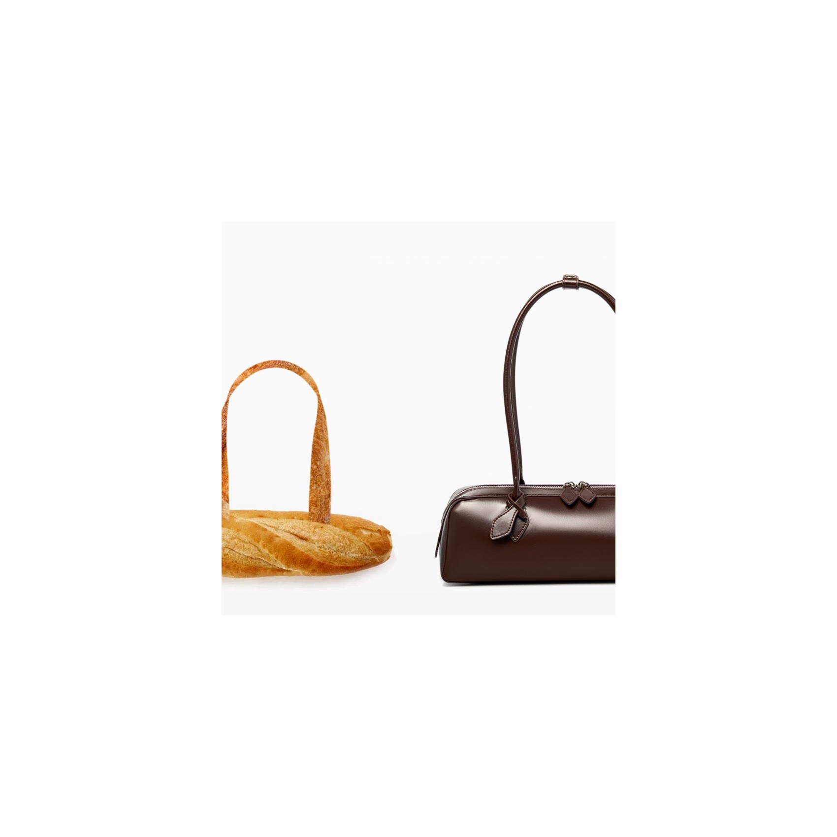 Женская кожаная сумка багет Melody темно-коричневая