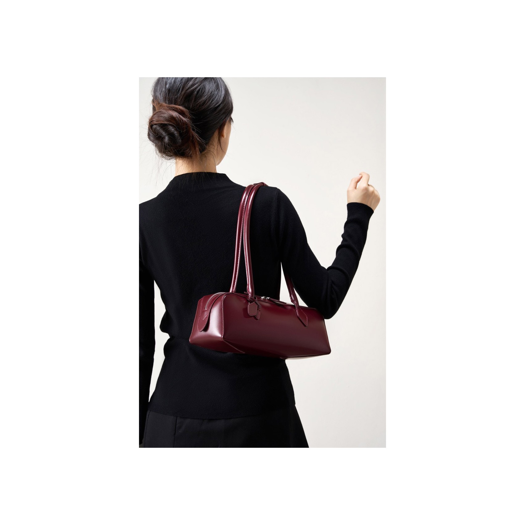 Жіноча шкіряна сумка багет Melody бордова