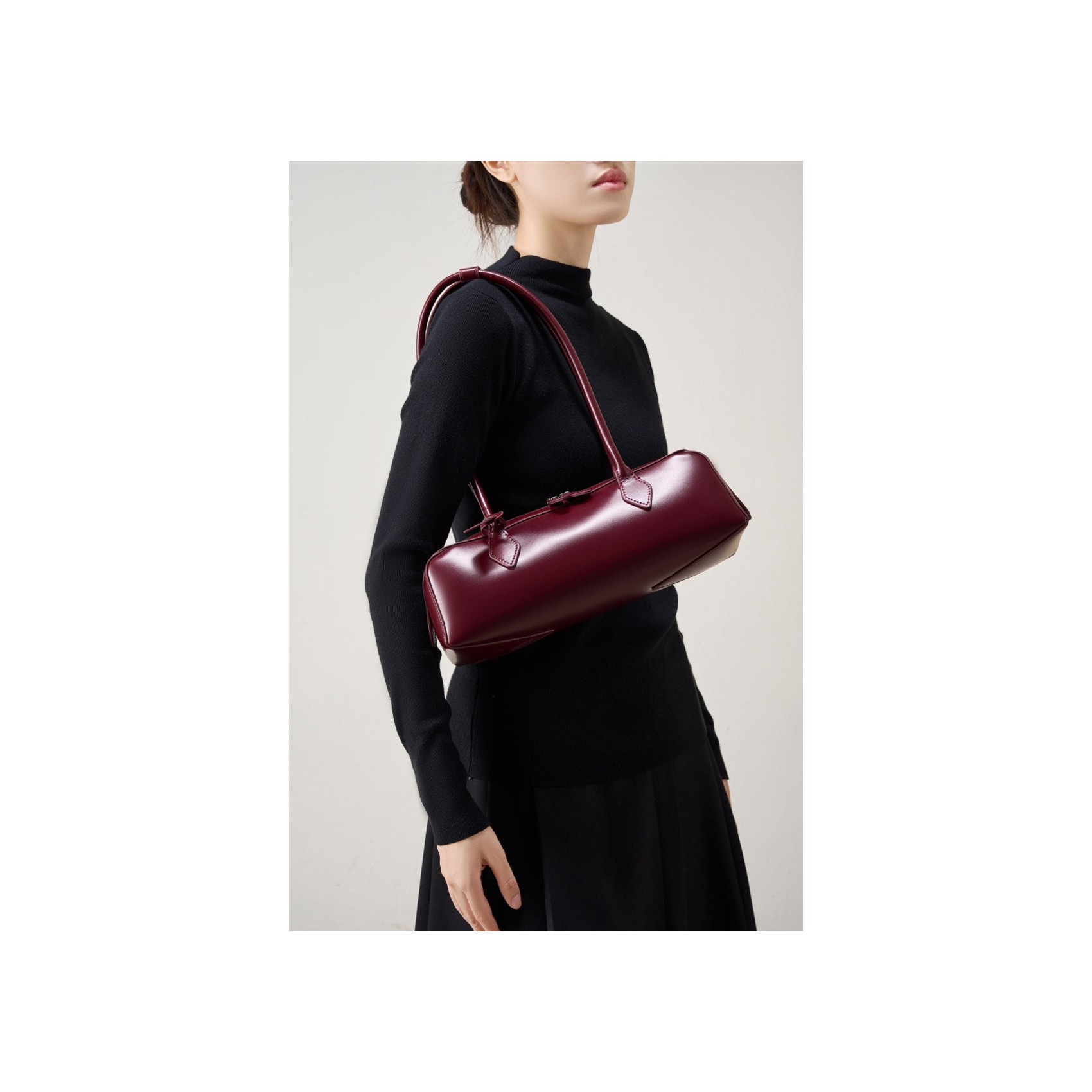 Жіноча шкіряна сумка багет Melody бордова