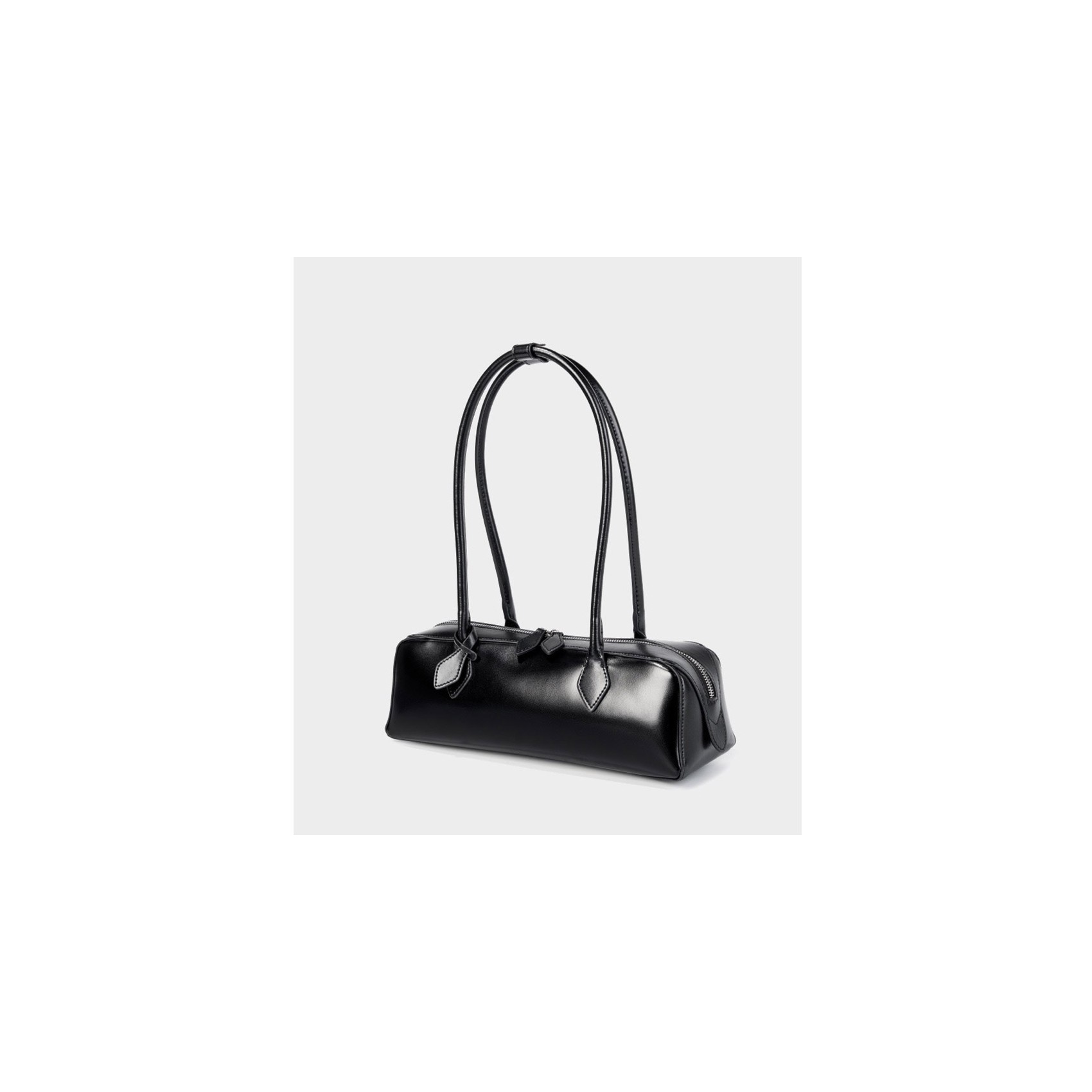 Жіноча шкіряна сумка багет Melody чорна