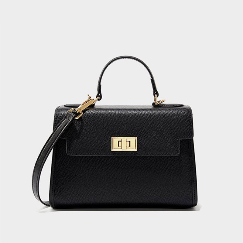 Жіноча шкіряна сумка Brielle чорна - 9 фото