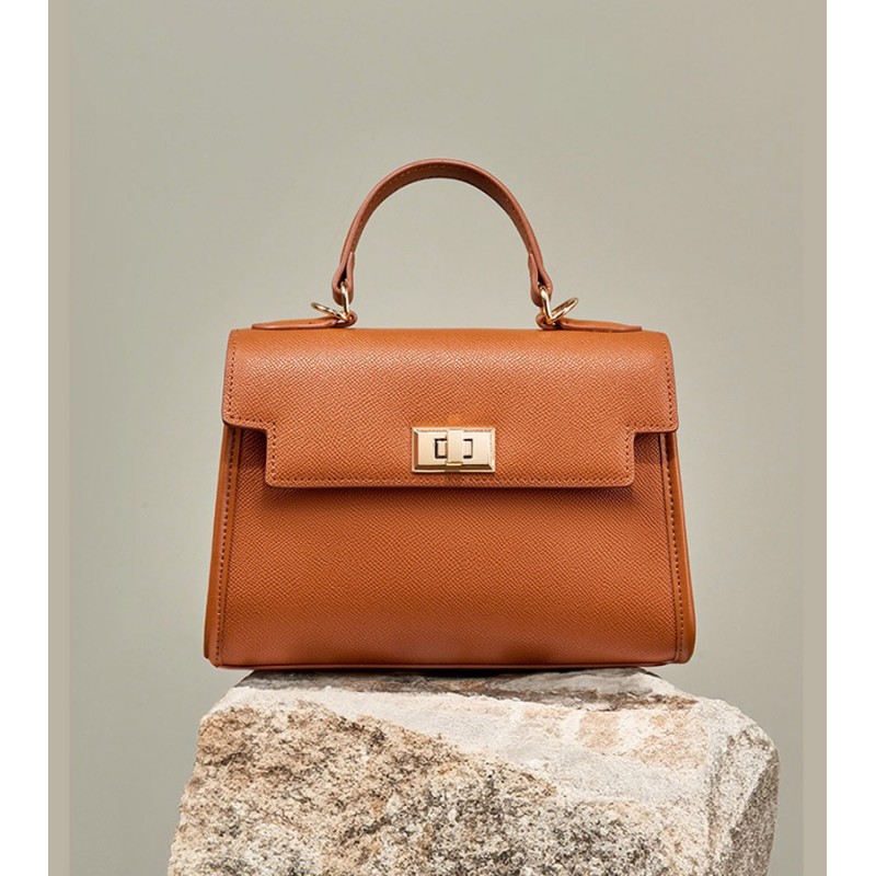 Жіноча шкіряна сумка Brielle світло-коричнева - 4 фото