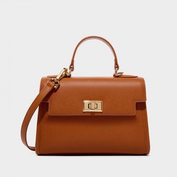 Женская кожаная сумка Brielle светло-коричневая фото