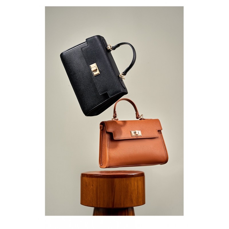 Жіноча шкіряна сумка Brielle світло-коричнева - 9 фото