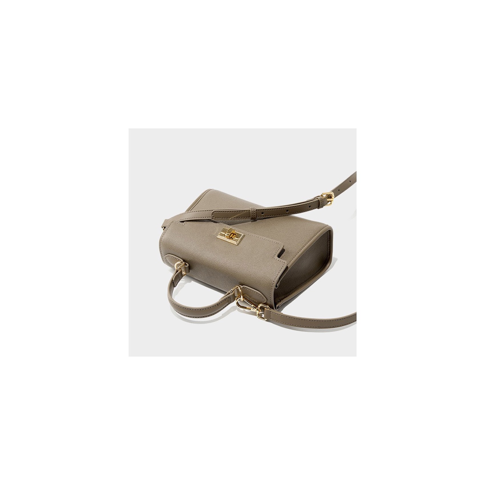 Женская кожаная сумка Brielle серо-бежевая