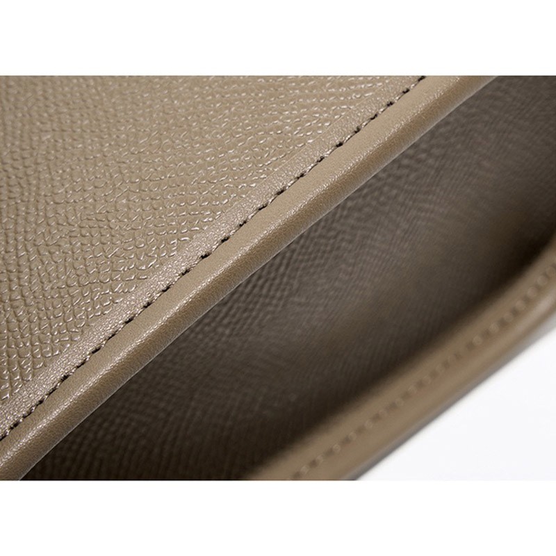 Женская кожаная сумка Brielle серо-бежевая - 14 фото