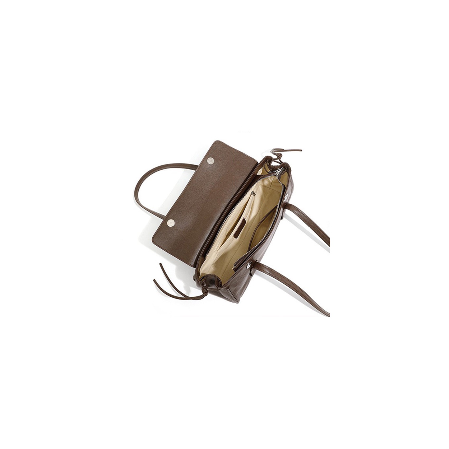 Женская кожаная сумка багет Sandra темно-коричневая