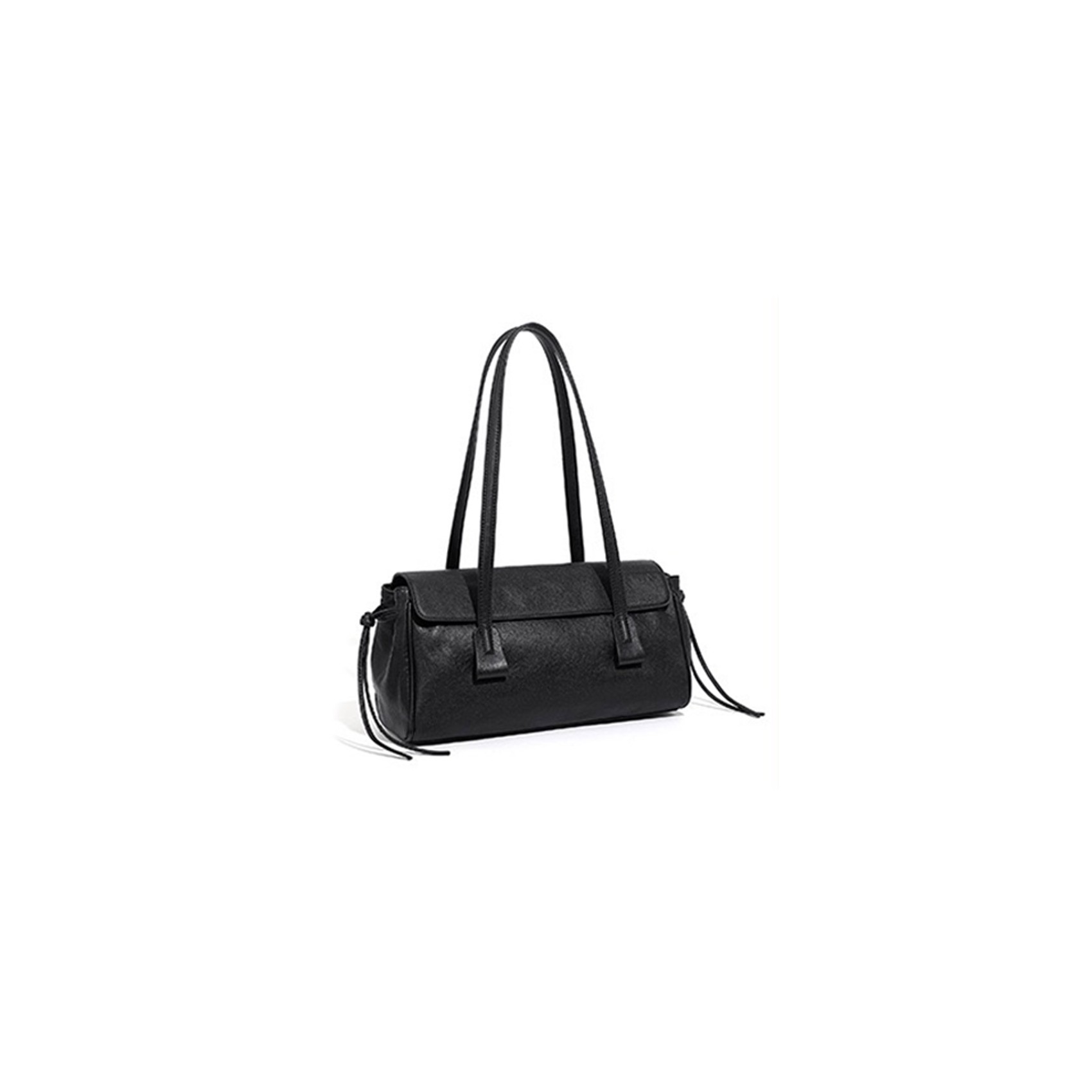 Женская кожаная сумка багет Sandra черная