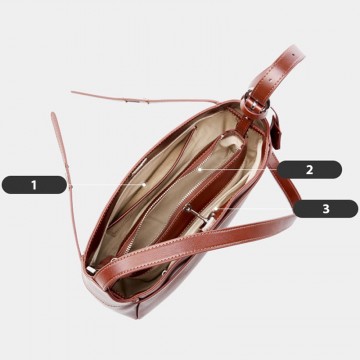 Женская кожаная сумка багет Amber черная фото