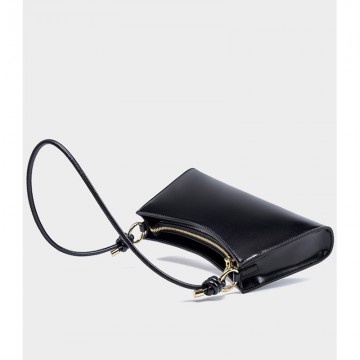 Женская кожаная сумка на плечо Patty черная фото