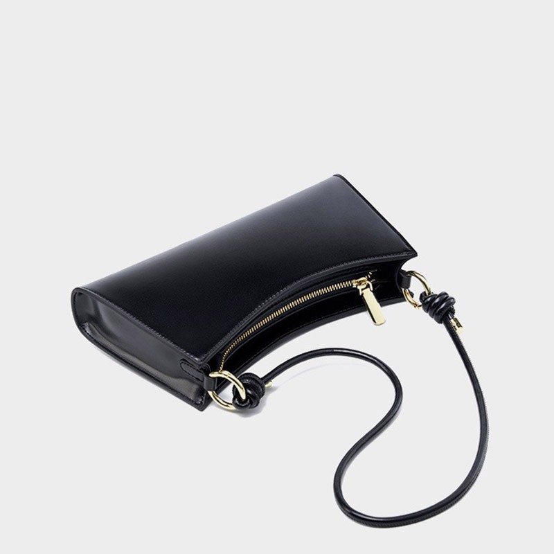 Женская кожаная сумка на плечо Patty черная - 5 фото