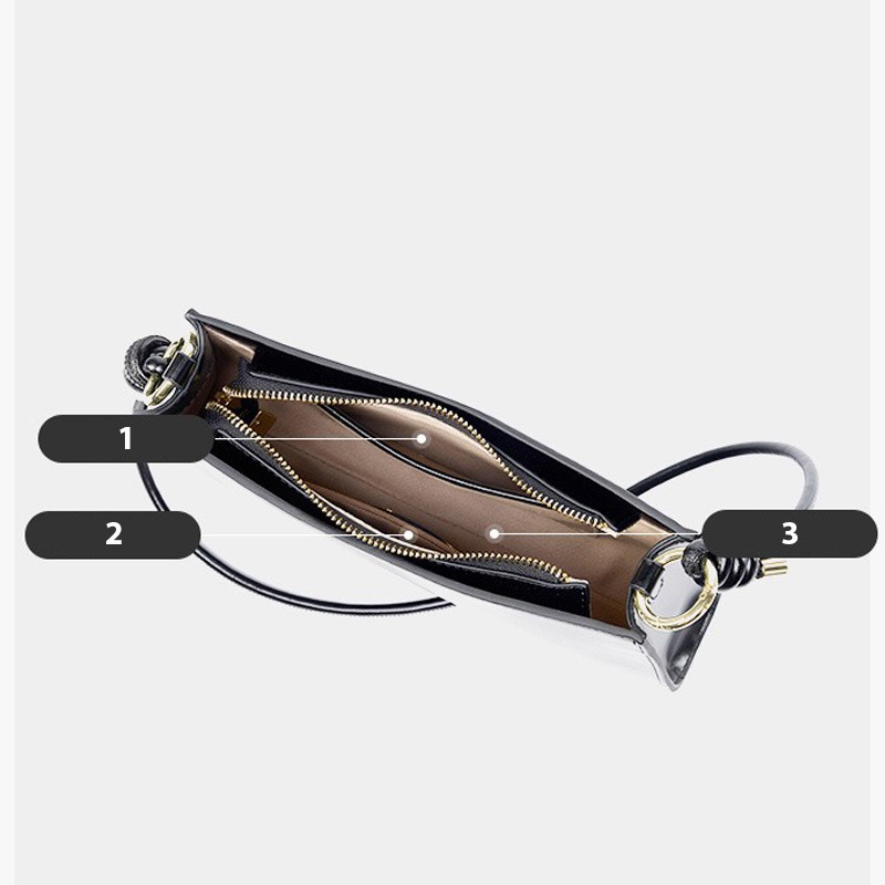 Женская кожаная сумка на плечо Patty черная - 7 фото