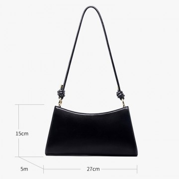 Жіноча шкіряна сумка на плече Patty чорна фото