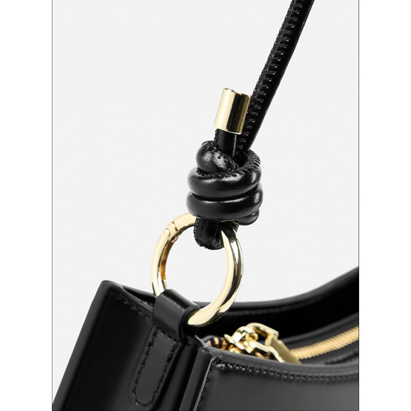 Женская кожаная сумка на плечо Patty черная - 10 фото