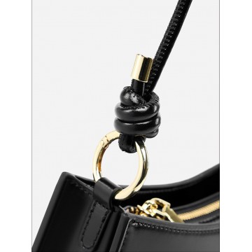 Женская кожаная сумка на плечо Patty черная фото