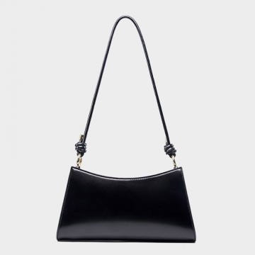 Женская кожаная сумка на плечо Patty черная фото