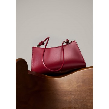 Женская кожаная сумка на плечо Patty бордовая фото