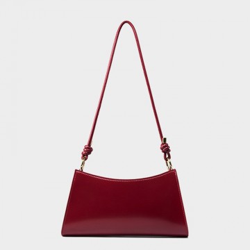 Жіноча шкіряна сумка на плече Patty бордова фото