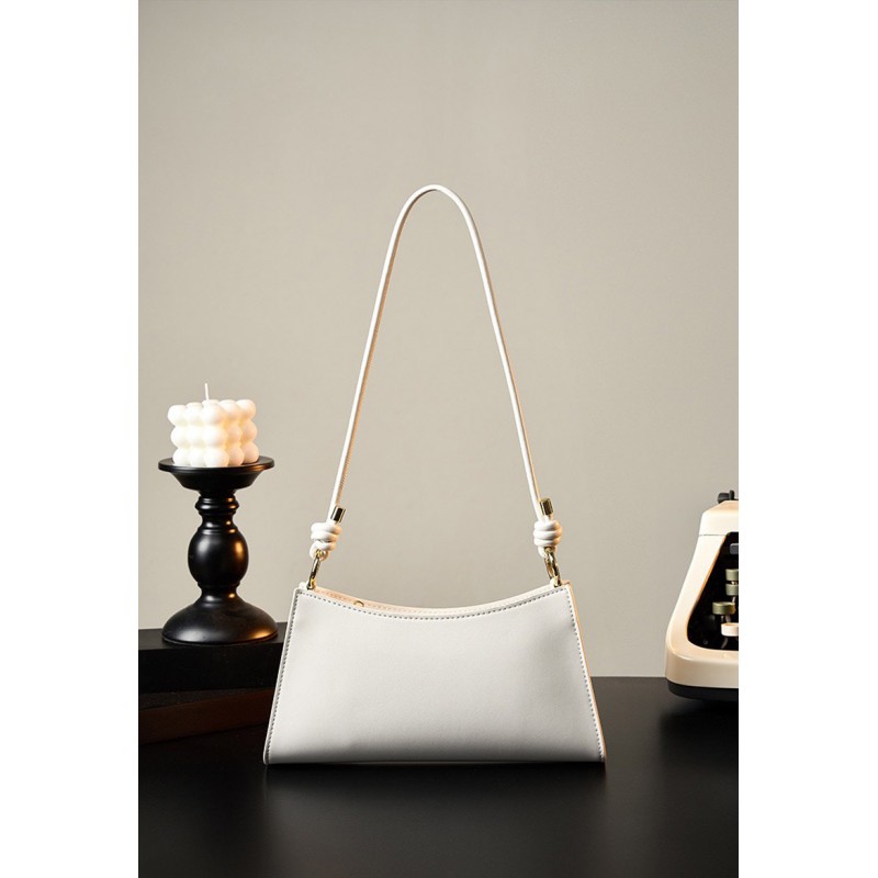 Жіноча шкіряна сумка на плече Patty біла - 3 фото