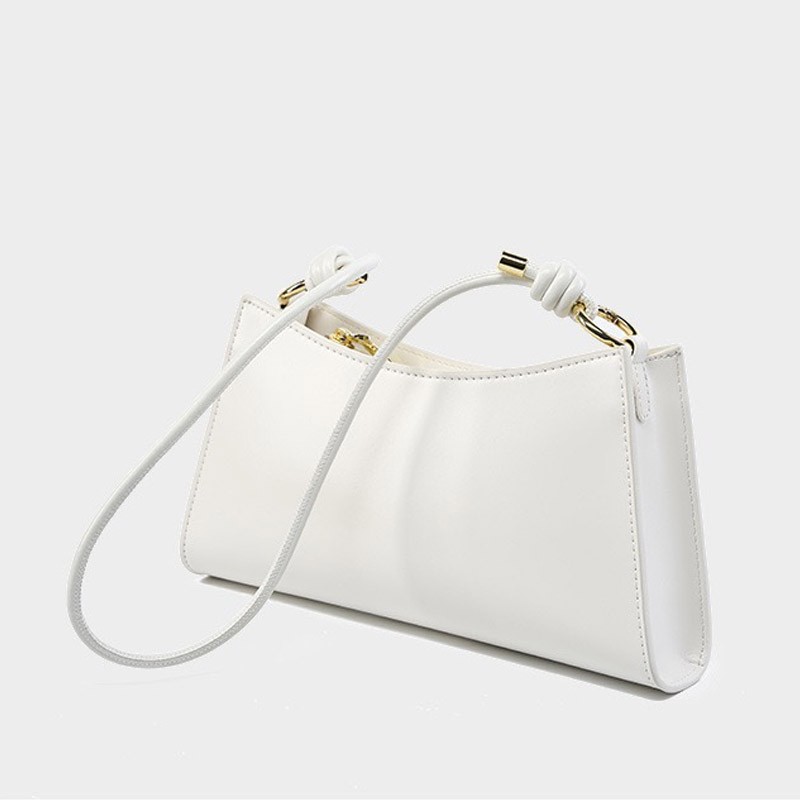 Жіноча шкіряна сумка на плече Patty біла - 4 фото