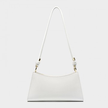 Женская кожаная сумка на плечо Patty белая фото