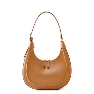 Женская кожаная сумка хобо Veronica светло-коричневая