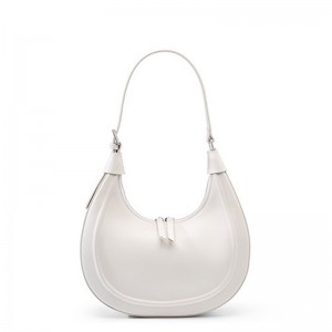 Женская кожаная сумка хобо Veronica белая