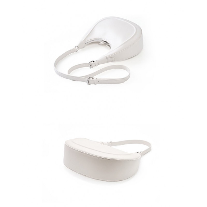 Жіноча шкіряна сумка хобо Veronica біла - 5 фото