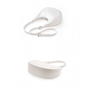 Жіноча шкіряна сумка хобо Veronica біла фото