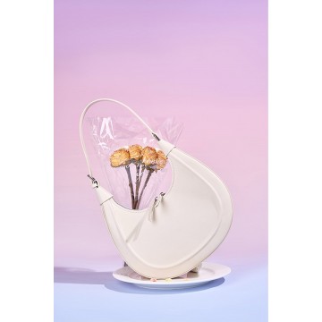 Женская кожаная сумка хобо Veronica белая фото