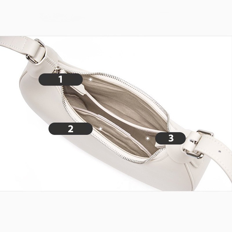 Жіноча шкіряна сумка хобо Veronica біла - 8 фото