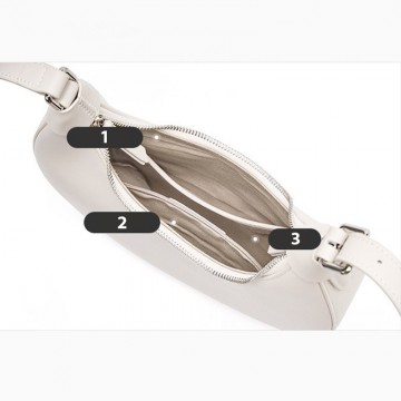 Женская кожаная сумка хобо Veronica белая фото