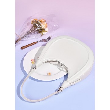 Жіноча шкіряна сумка хобо Veronica біла фото