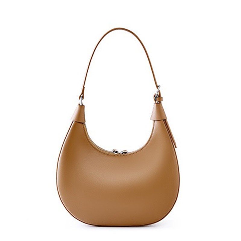 Женская кожаная сумка хобо Veronica светло-коричневая - 6 фото