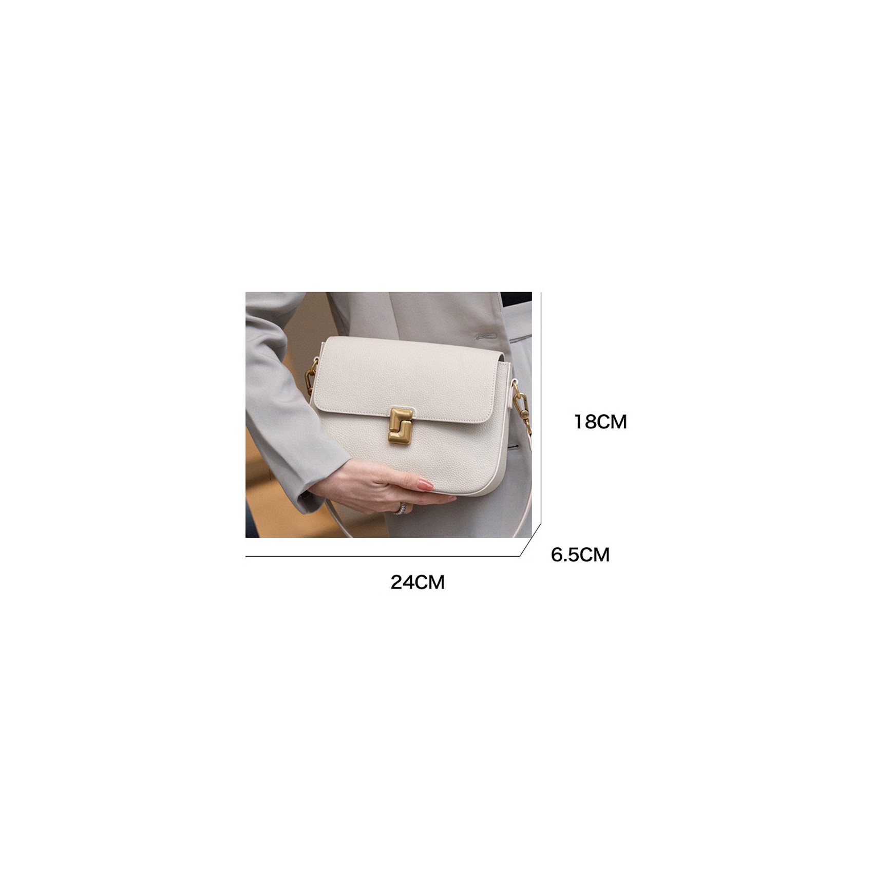 Женская кожаная сумка мессенджер Claire белая