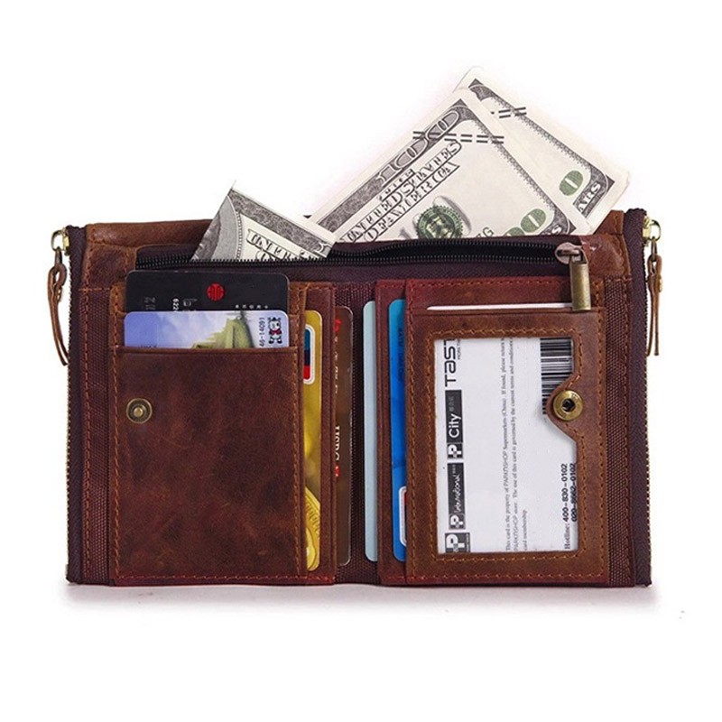 Чоловічий шкіряний гаманець Allen коричневий - 3 фото