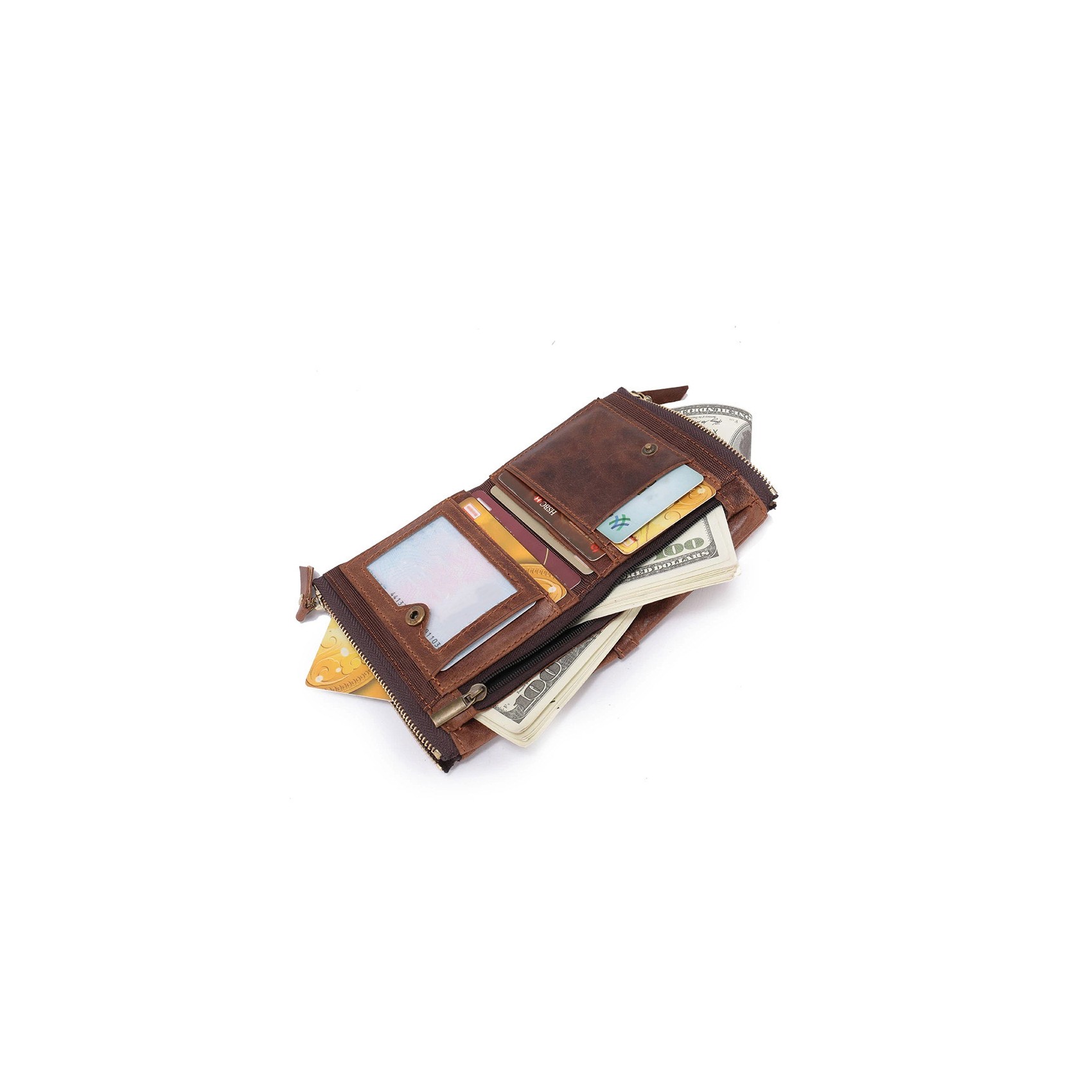 Мужской кожаный кошелек Allen коричневый