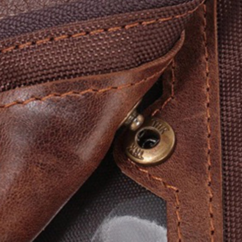 Чоловічий шкіряний гаманець Allen коричневий - 7 фото