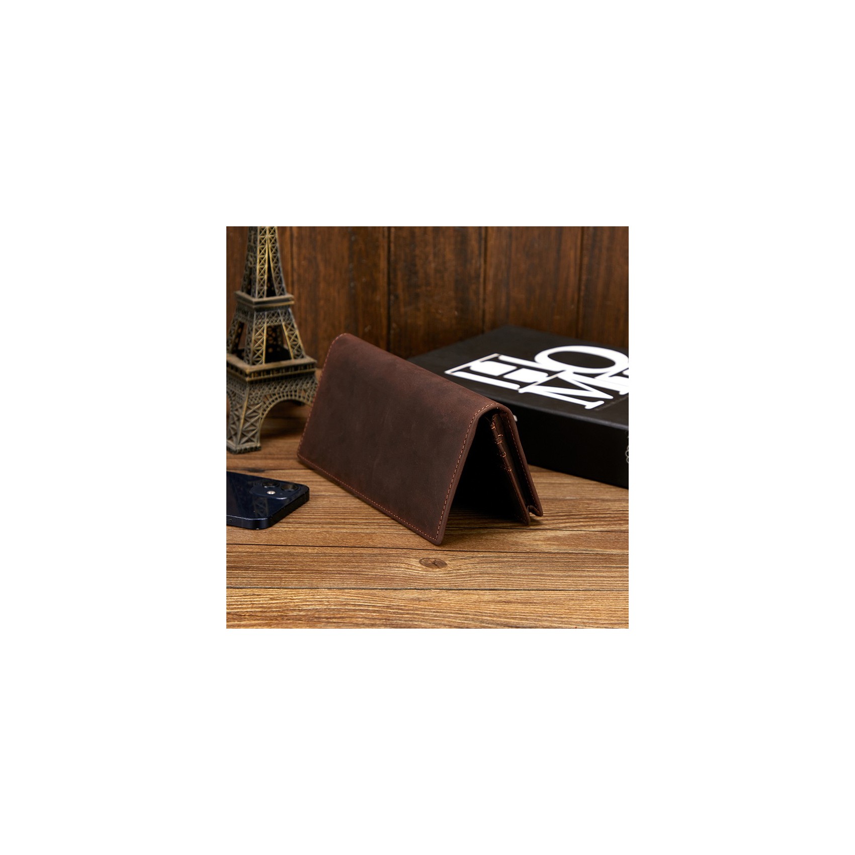 Мужское кожаное портмоне Howard темно-коричневое