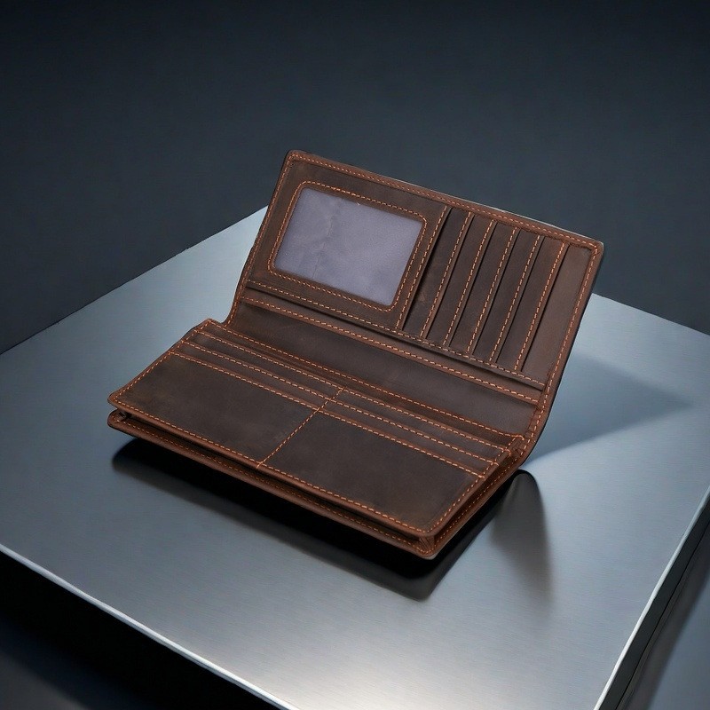 Мужское кожаное портмоне Howard темно-коричневое - 6 фото