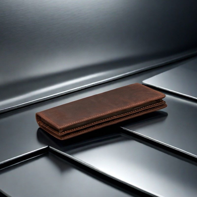 Чоловіче шкіряне портмоне Howard темно-коричневе - 5 фото