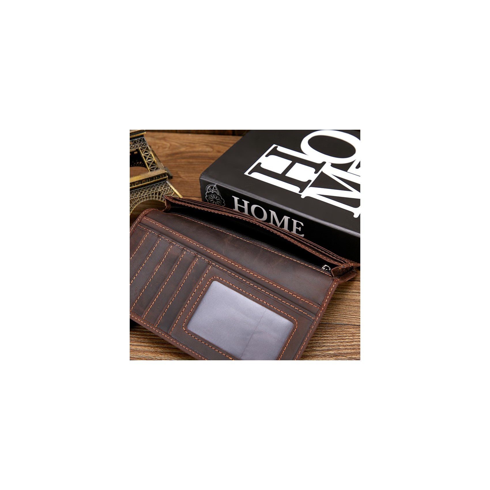 Мужское кожаное портмоне Howard темно-коричневое